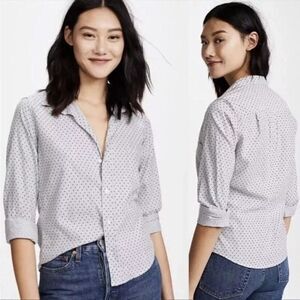 Frank & Eileen Barry Button Down Polka Dot Top Size Small